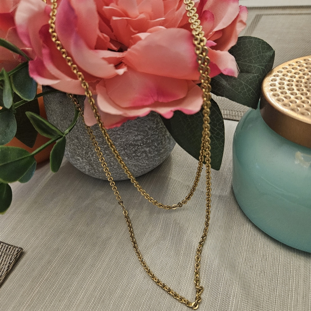 Vintage goldtone long layering chain necklace